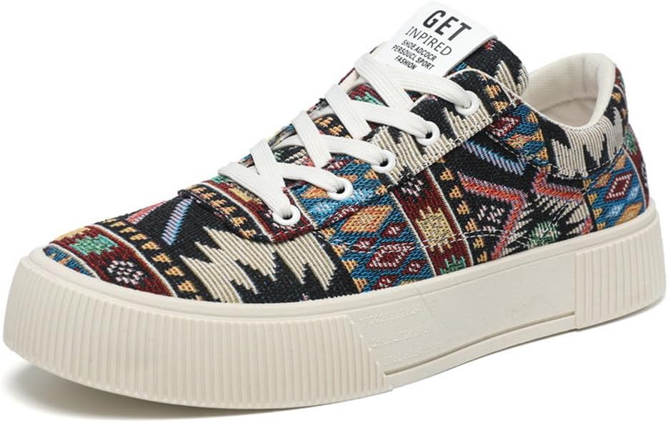 Мужские кроссовки Tazimall с этническим узором на платформе, повседневные тканевые обувь, черный
Мужские кроссовки Tazimall с этническим узором на платформе, повседневные тканевые обувь, черный
