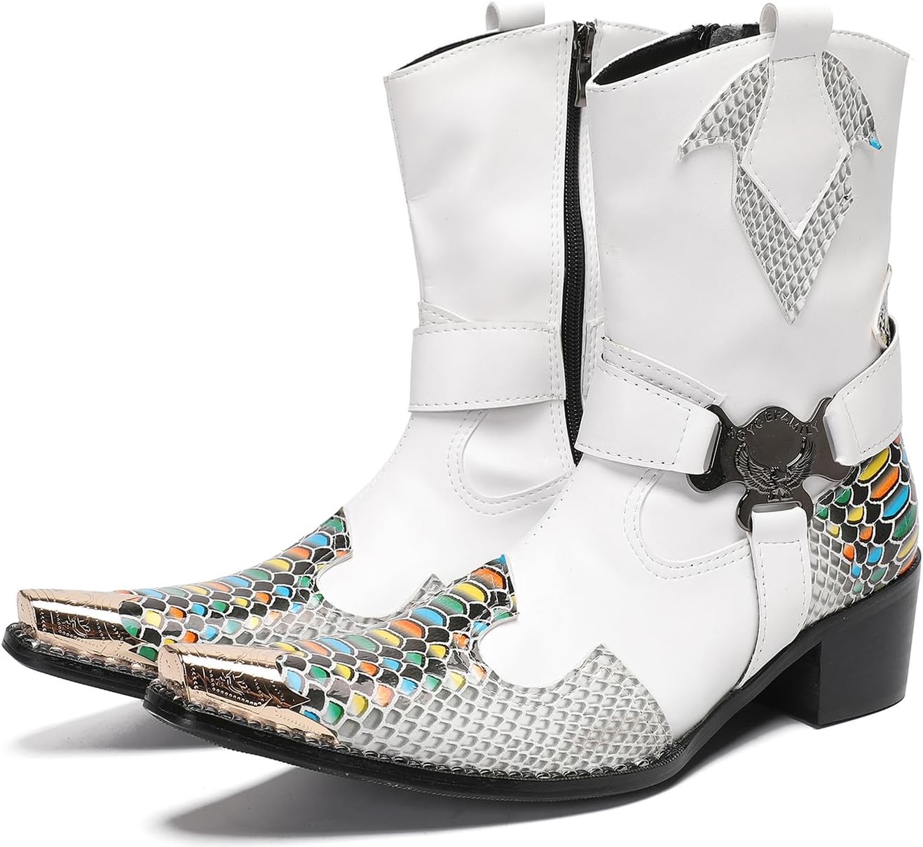 Мужские ботинки Santimon Cowboy, повседневные и нарядные, из натуральной кожи, высокие, с металлическим носком, молнией, размером, вестерн-стиль, модные, для свадьбы, певцов, баров, вечеринок, бальных мероприятий, челси-бутсы, белый
Мужские ботинки Santimon Cowboy, повседневные и нарядные, из натуральной кожи, высокие, с металлическим носком, молнией, размером, вестерн-стиль, модные, для свадьбы, певцов, баров, вечеринок, бальных мероприятий, челси-бутсы, белый