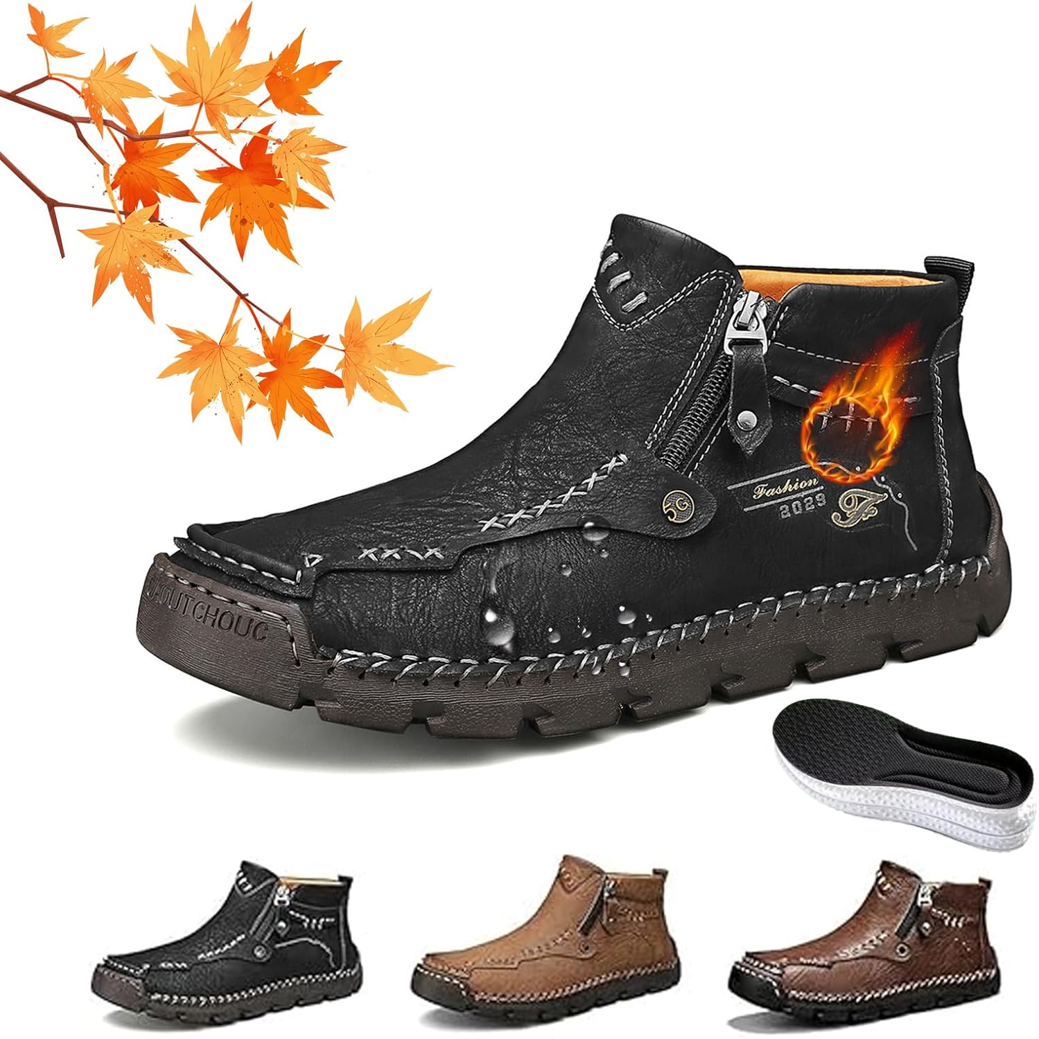 Мужские ручной работы ортопедические кожаные лоферы для улицы, мужские прошитые вручную удобные водонепроницаемые мокасины с широким носком, с боковой молнией, на плоской подошве, противоскользящие Wxdstw, черный
Мужские ручной работы ортопедические кожаные лоферы для улицы, мужские прошитые вручную удобные водонепроницаемые мокасины с широким носком, с боковой молнией, на плоской подошве, противоскользящие Wxdstw, черный