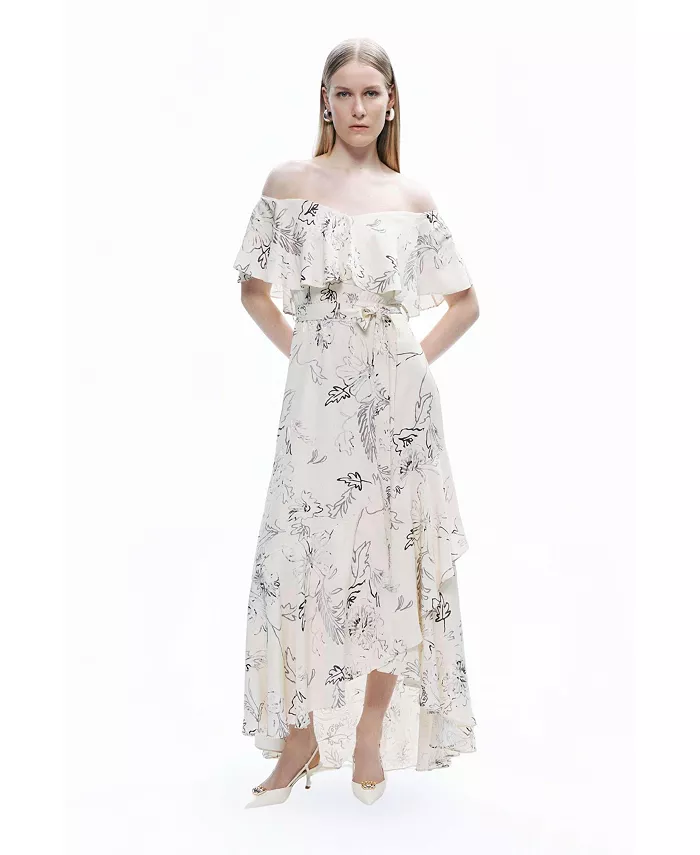 Женское платье миди с узором и поясом NOCTURNE, белый
Женское платье миди с узором и поясом NOCTURNE, белый