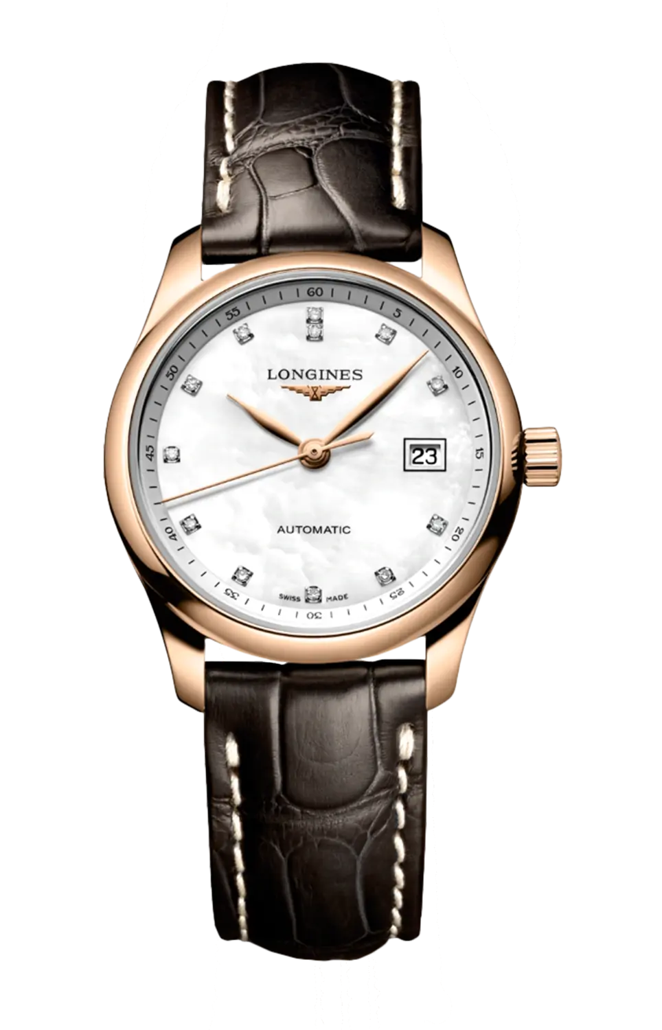 Часы Longines Master collection с розовым золотом, бриллиантами и перламутром 29 мм
Часы Longines Master collection с розовым золотом, бриллиантами и перламутром 29 мм