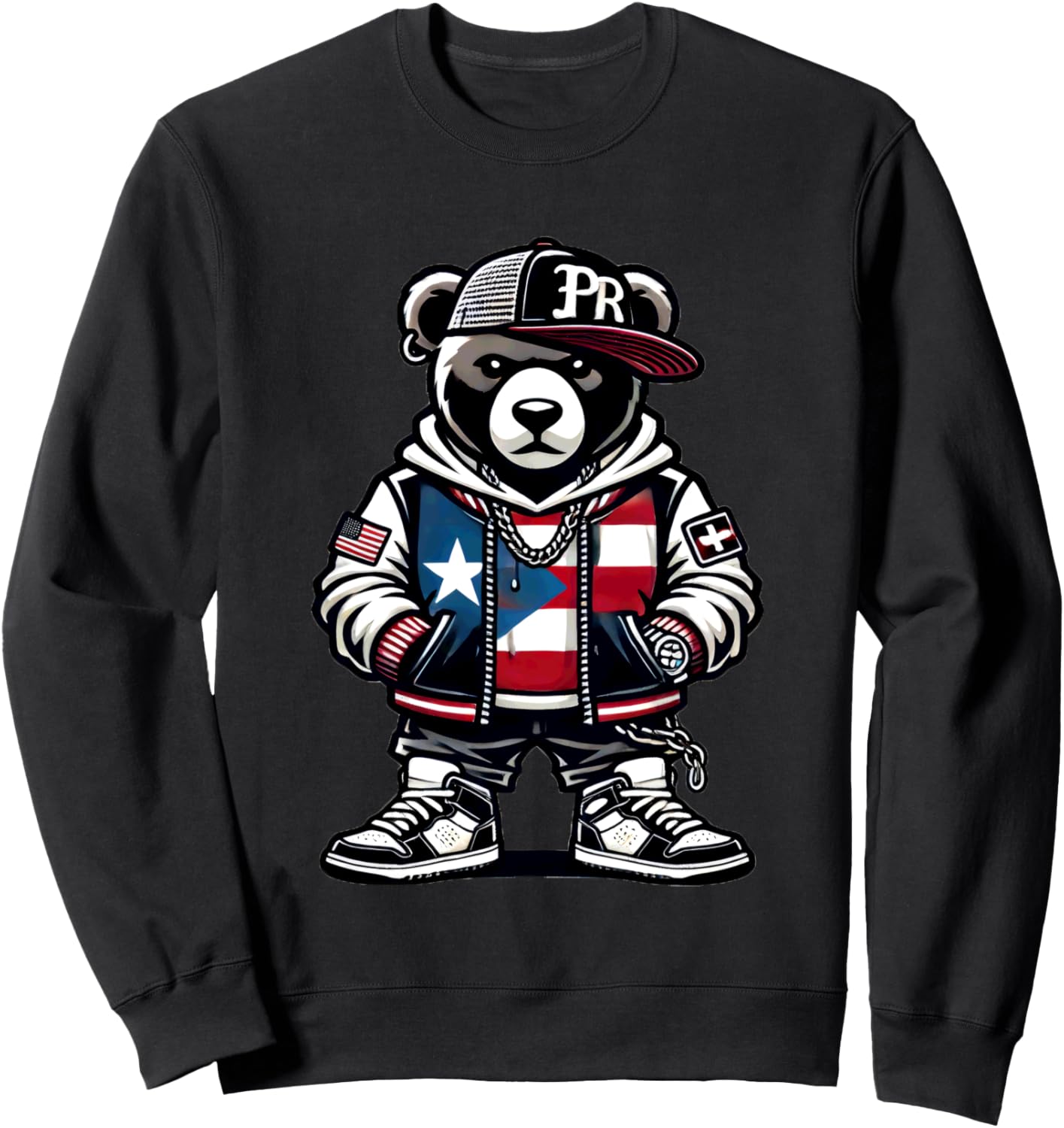 Толстовка в уличном стиле с изображением медведя и пуэрториканского флага Puerto Rican Pride Hip Hop Culture, черный
Толстовка в уличном стиле с изображением медведя и пуэрториканского флага Puerto Rican Pride Hip Hop Culture, черный