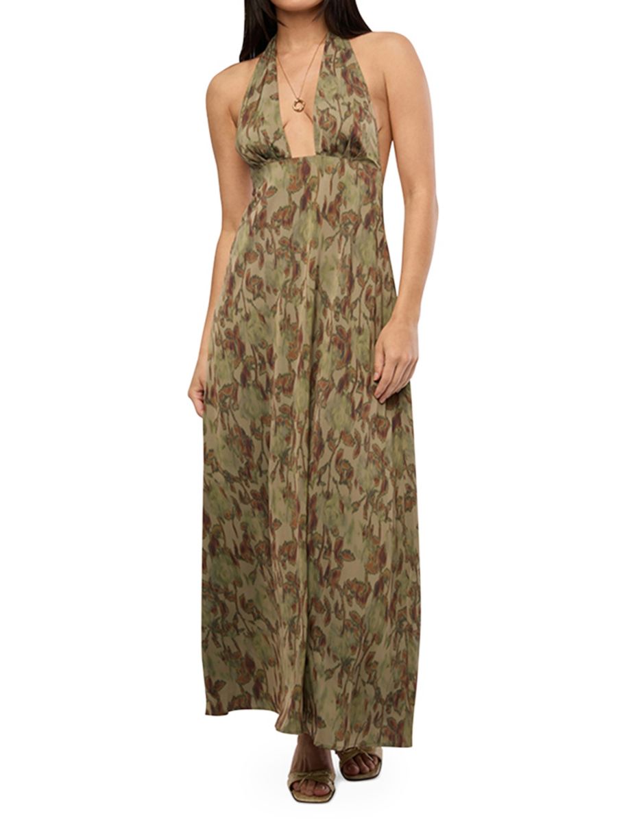 Платье макси с принтом и бретельками через шею WeWoreWhat, цвет Green Multicolor
Платье макси с принтом и бретельками через шею WeWoreWhat, цвет Green Multicolor