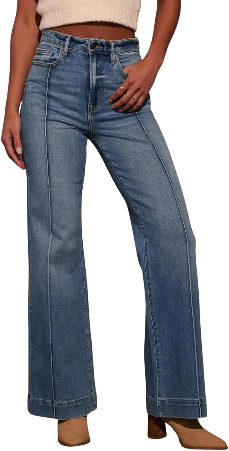 Женские джинсы с эффектом коррекции фигуры, прямые широкие, эластичные, с высокой посадкой Bibabiba
Женские джинсы с эффектом коррекции фигуры, прямые широкие, эластичные, с высокой посадкой Bibabiba