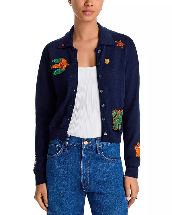 Кардиган из шерсти с рисунком ракетки Mother, синий
Кардиган из шерсти с рисунком ракетки Mother, синий