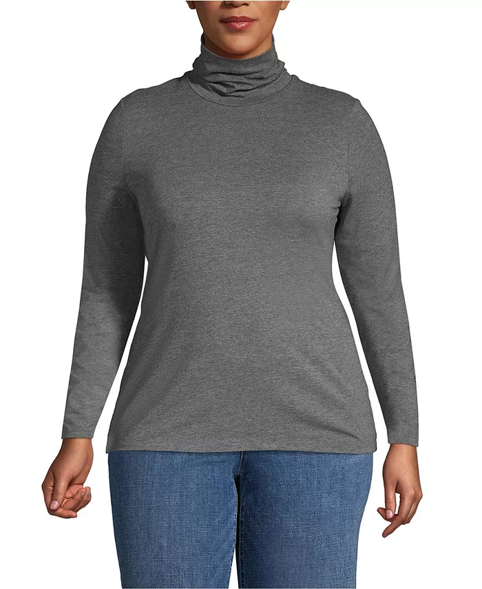 Легкая трикотажная водолазка с длинным рукавом больших размеров Lands' End, серый
Легкая трикотажная водолазка с длинным рукавом больших размеров Lands' End, серый