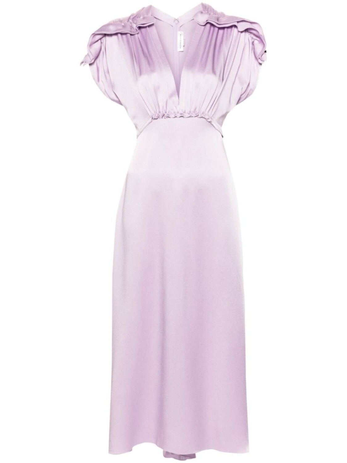 Victoria Beckham атласное платье миди с оборками, фиолетовый
Victoria Beckham атласное платье миди с оборками, фиолетовый