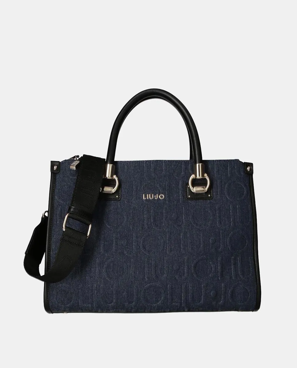 Сумка через плечо из денима с рельефным логотипом Liujo, синий
Сумка через плечо из денима с рельефным логотипом Liujo, синий