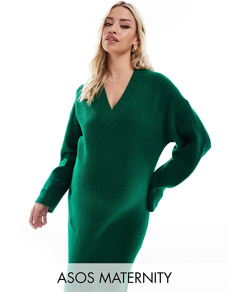 ASOS DESIGN Платье для беременных мидакси с V-образным вырезом темно-зеленого цвета
ASOS DESIGN Платье для беременных мидакси с V-образным вырезом темно-зеленого цвета