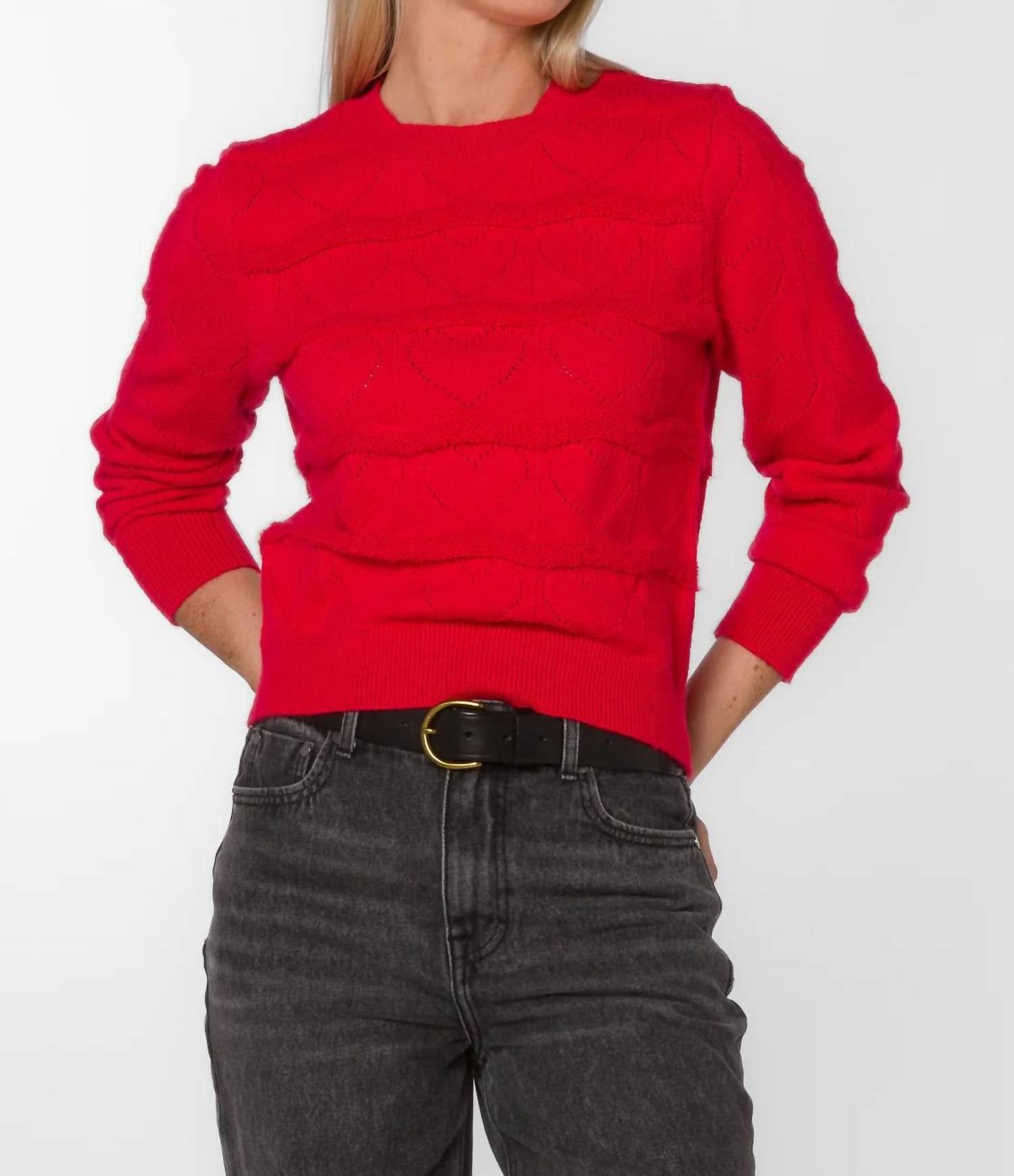 Бринли Джаккардовый свитер в красную полоску Velvet Heart
Бринли Джаккардовый свитер в красную полоску Velvet Heart