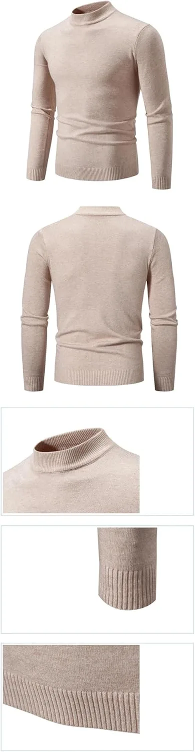 Свитер с высоким воротником, вязаный пуловер с длинным рукавом
Свитер с высоким воротником, вязаный пуловер с длинным рукавом