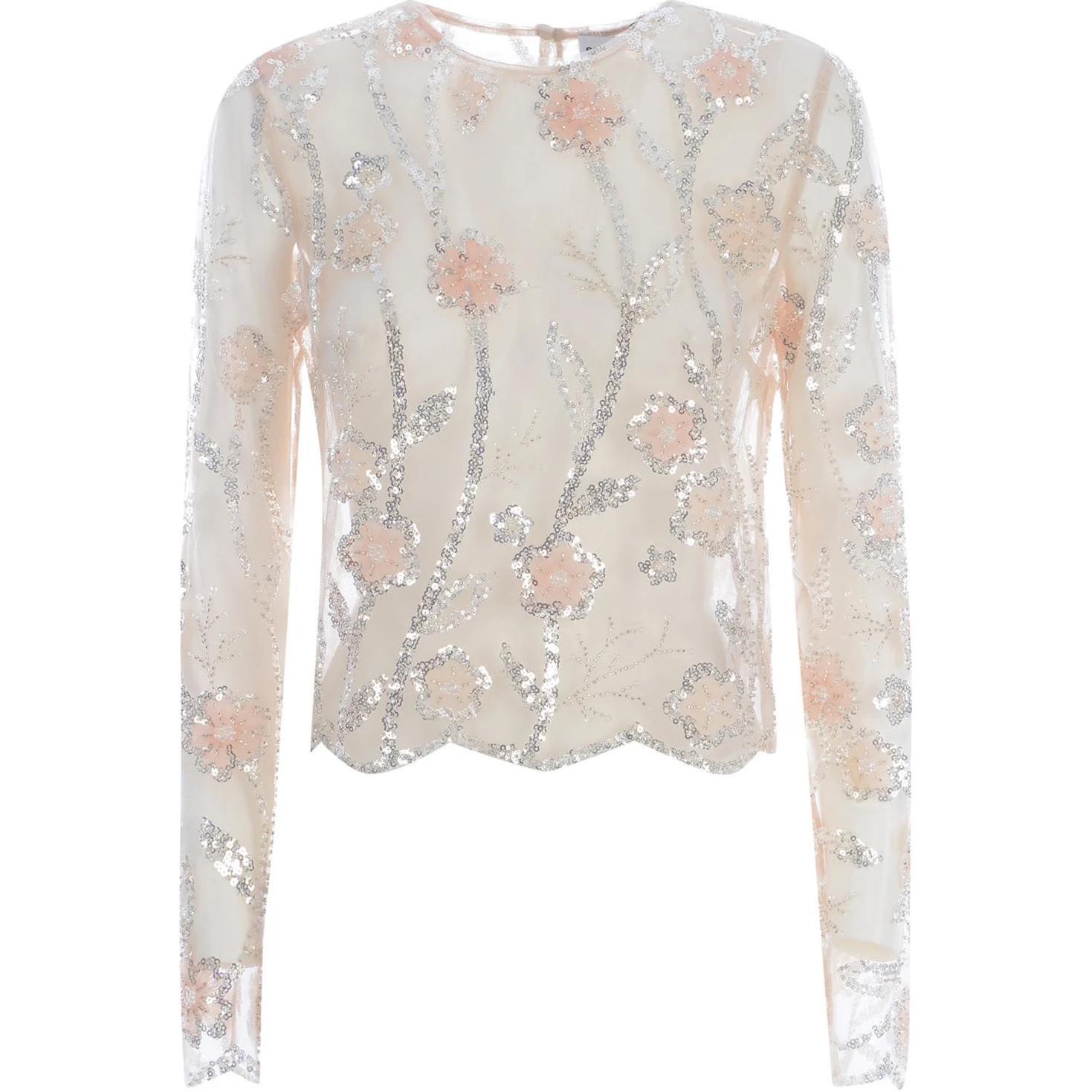 Блузка из стрейч-шифона с пайетками Self-portrait, кремовый
Блузка из стрейч-шифона с пайетками Self-portrait, кремовый