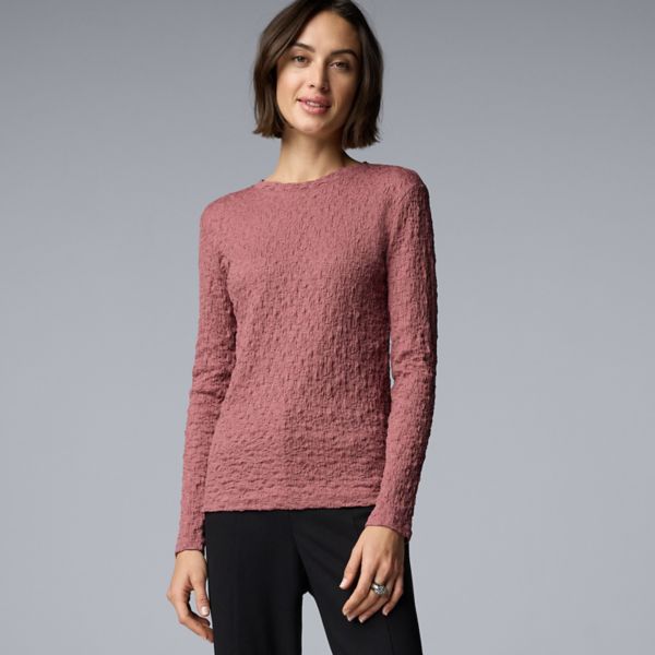 Женская футболка с длинным рукавом и складками Simply Vera Vera Wang, цвет maiden mauve 
Женская футболка с длинным рукавом и складками Simply Vera Vera Wang, цвет maiden mauve