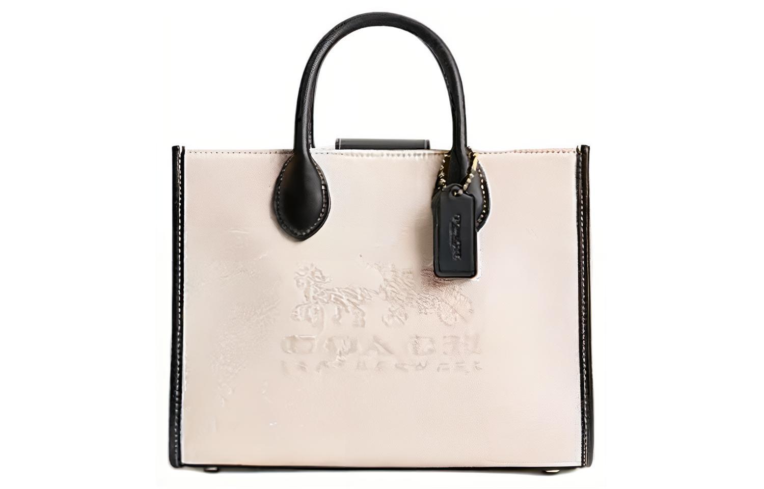 Сумка-шоппер Ace из коровьей кожи среднего размера для женщин COACH латунь и черный 
Сумка-шоппер Ace из коровьей кожи среднего размера для женщин COACH латунь и черный