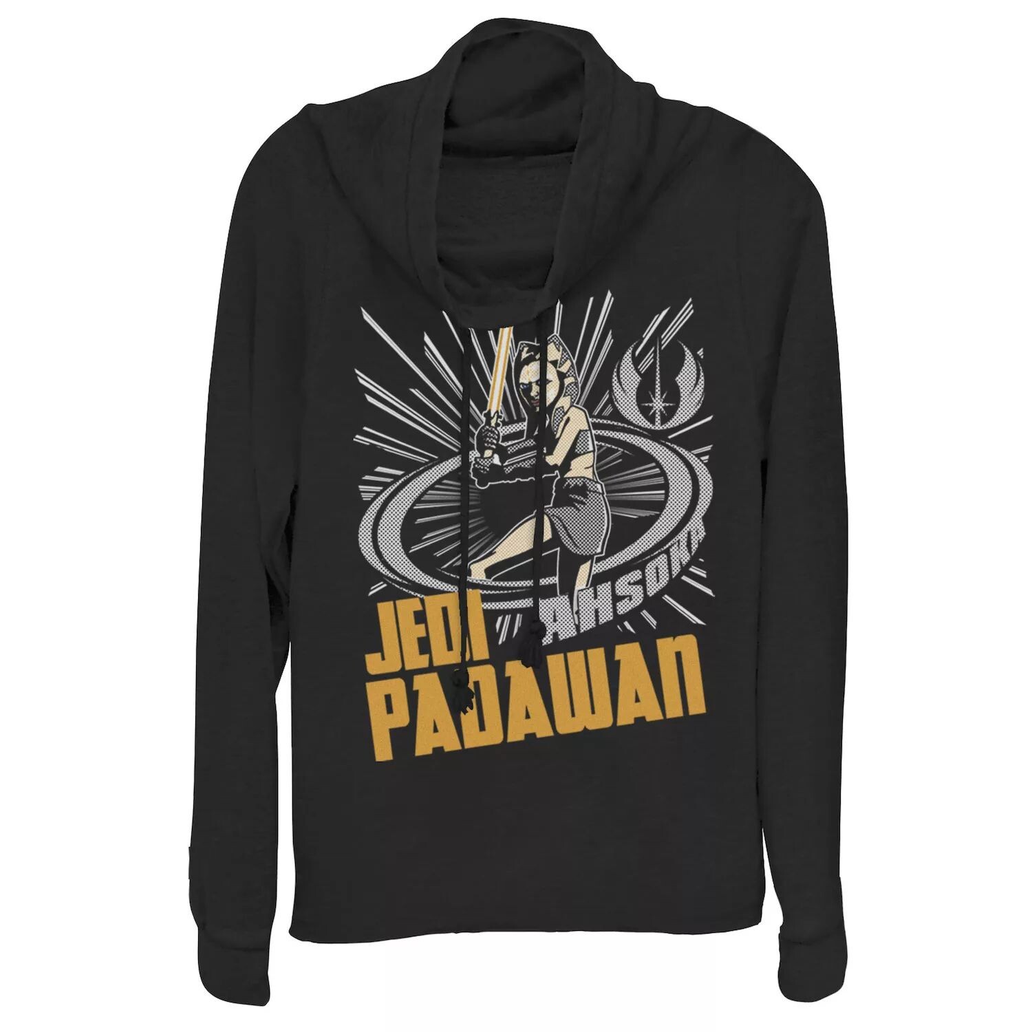 Пуловер с графическим рисунком для юниоров «Звездные войны: Войны клонов», джедай-падаван Асока, пуловер с воротником-хомутом Licensed Character 
Пуловер с графическим рисунком для юниоров «Звездные войны: Войны клонов», джедай-падаван Асока, пуловер с воротником-хомутом Licensed Character