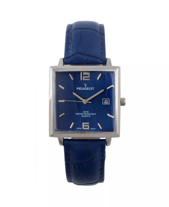 Мужские современные квадратные часы 35x35 мм в металлическом корпусе с синим кожаным ремешком Peugeot, синий
Мужские современные квадратные часы 35x35 мм в металлическом корпусе с синим кожаным ремешком Peugeot, синий