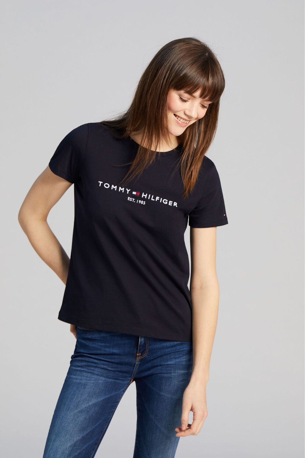 Белая футболка с логотипом Heritage Tommy Hilfiger, синий 
Белая футболка с логотипом Heritage Tommy Hilfiger, синий