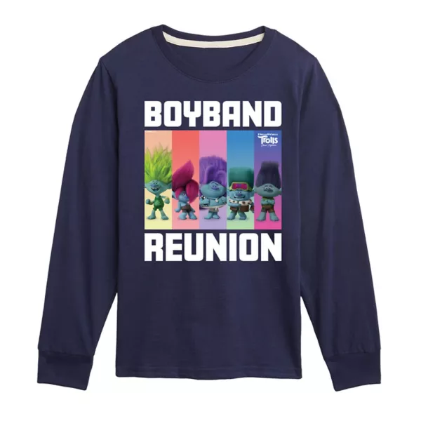 Футболка с длинным рукавом и принтом воссоединения бой-бэнда из фильма «Тролли» для мальчиков 8-20 лет Dreamworks, синий
Футболка с длинным рукавом и принтом воссоединения бой-бэнда из фильма «Тролли» для мальчиков 8-20 лет Dreamworks, синий