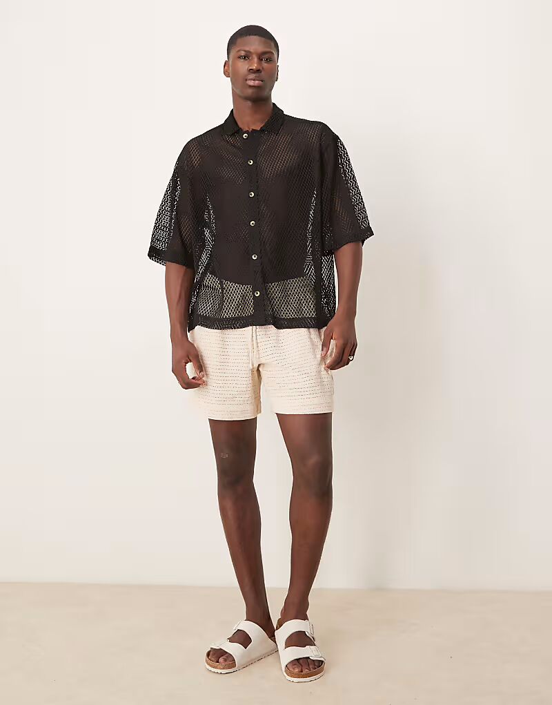 Рубашка свободного кроя из сетки ASOS DESIGN черного цвета
Рубашка свободного кроя из сетки ASOS DESIGN черного цвета