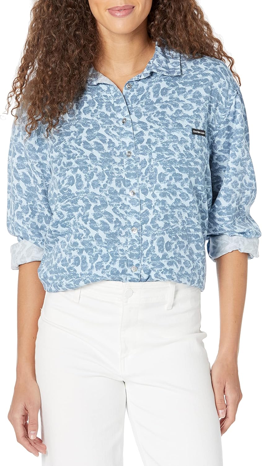 Женская повседневная рубашка Calvin Klein с длинным рукавом и принтом животных в стиле бойфренда, Chambray Combo
Женская повседневная рубашка Calvin Klein с длинным рукавом и принтом животных в стиле бойфренда, Chambray Combo