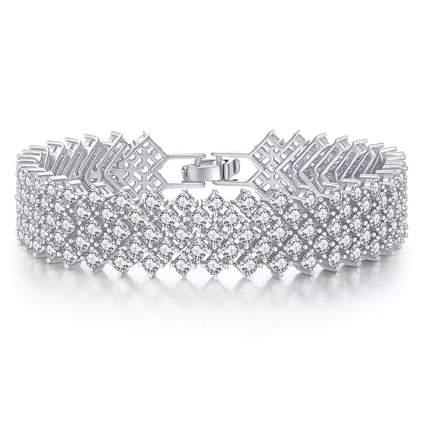 Теннисный браслет из стерлингового серебра с родиевым покрытием и прозрачными кубическими цирконами, 4 ряда Genevive, clear
Теннисный браслет из стерлингового серебра с родиевым покрытием и прозрачными кубическими цирконами, 4 ряда Genevive, clear