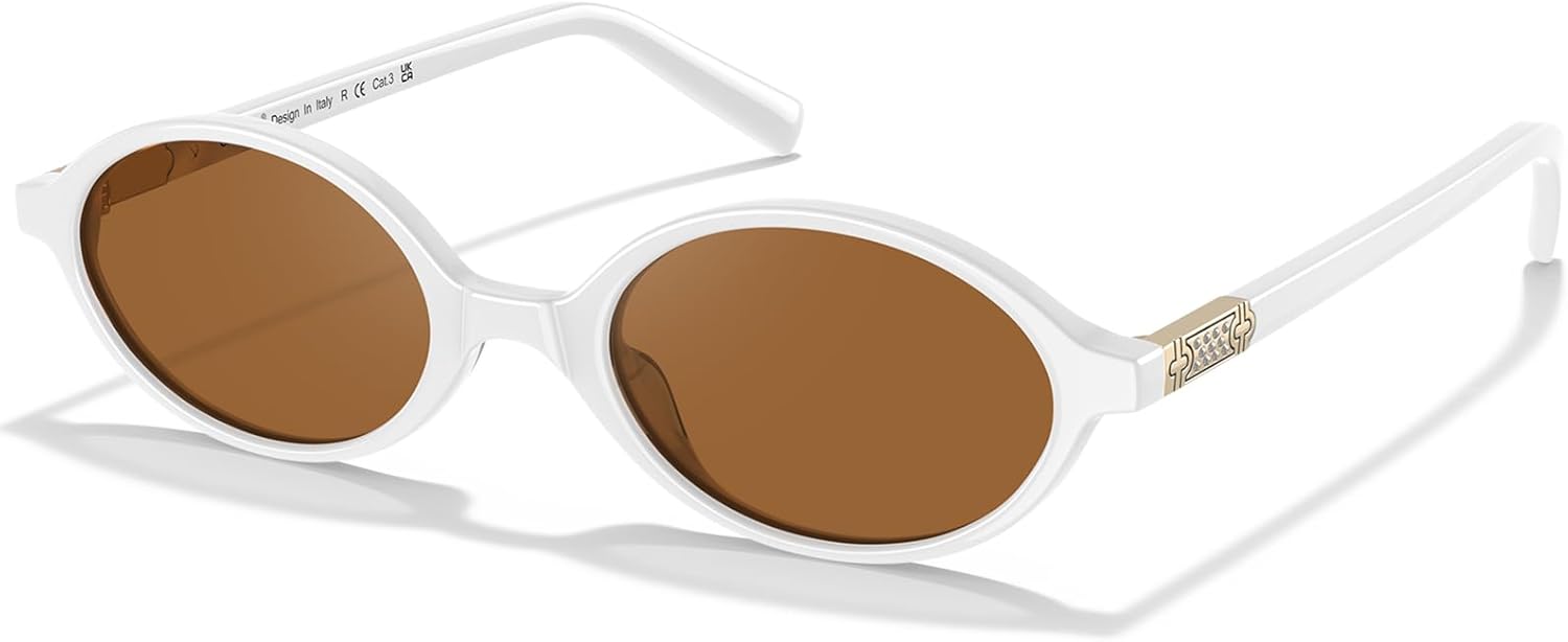 Женские поляризованные солнцезащитные очки CARFIA из ацетата целлюлозы с защитой от УФ-излучения, узкие, в стиле ретро, овальные, 90-е годы, CA6602, 2. Solid White Frame Brown Lens
Женские поляризованные солнцезащитные очки CARFIA из ацетата целлюлозы с защитой от УФ-излучения, узкие, в стиле ретро, овальные, 90-е годы, CA6602, 2. Solid White Frame Brown Lens