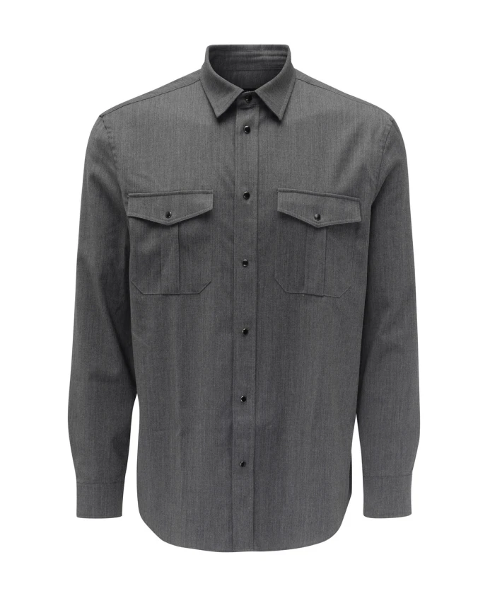 Серая рубашка из шерстяной смеси с карманами Dondup, серый
Серая рубашка из шерстяной смеси с карманами Dondup, серый
