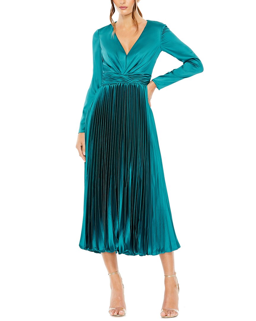 Платье Mac Duggal с плиссировкой и глубоким вырезом силуэта А-силуэт, Teal 
Платье Mac Duggal с плиссировкой и глубоким вырезом силуэта А-силуэт, Teal