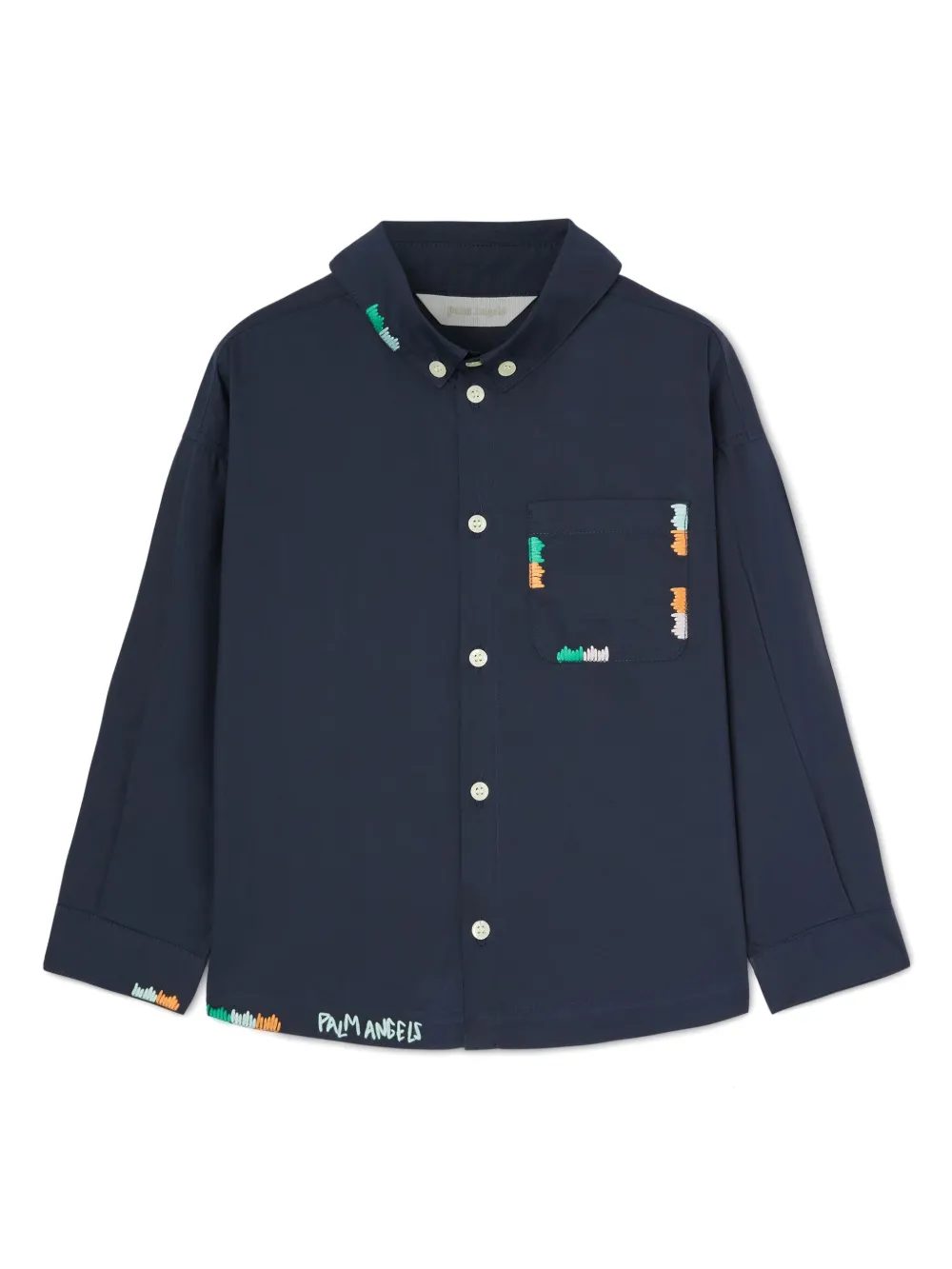 Рубашка с вышитым логотипом Palm Angels Kids, синий
Рубашка с вышитым логотипом Palm Angels Kids, синий
