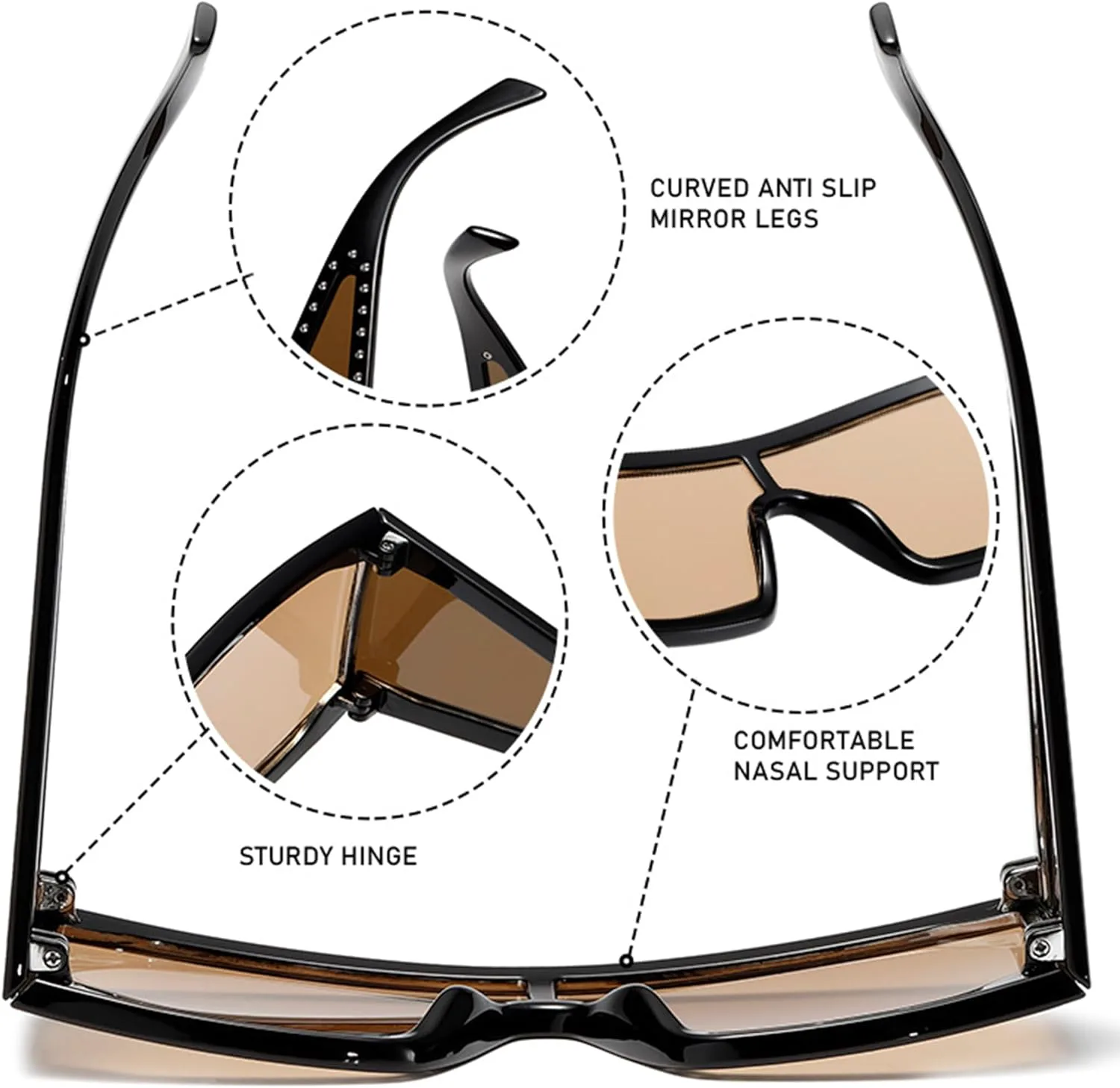 bullabulling Большие цельные квадратные солнцезащитные очки для женщин и мужчин в винтажном панк-стиле, с большой оправой, защита от УФ-излучения UV400, Black/Orange
bullabulling Большие цельные квадратные солнцезащитные очки для женщин и мужчин в винтажном панк-стиле, с большой оправой, защита от УФ-излучения UV400, Black/Orange