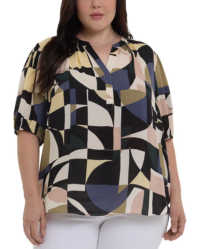 Короткий топ с пышными рукавами и запахом NYDJ Plus, мультиколор
Короткий топ с пышными рукавами и запахом NYDJ Plus, мультиколор