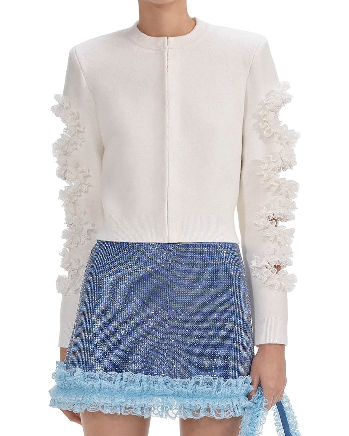 X Christopher Kane Кардиган с вырезом и кружевной отделкой Self-Portrait, белый
X Christopher Kane Кардиган с вырезом и кружевной отделкой Self-Portrait, белый