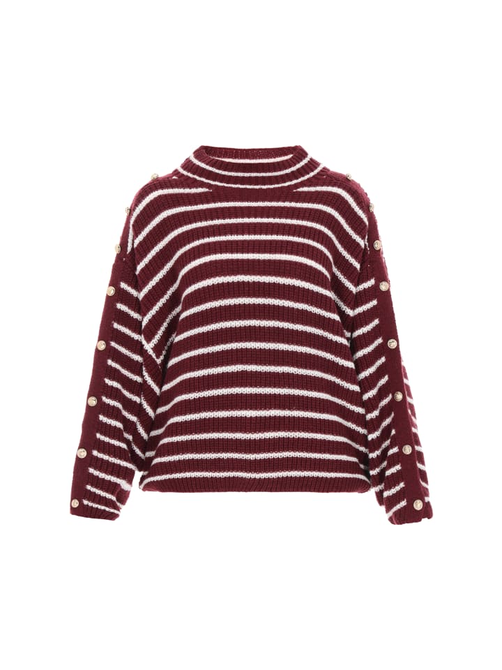 Женский свитер винно-красного цвета с оттенком белого DreiMaster Maritim
Женский свитер винно-красного цвета с оттенком белого DreiMaster Maritim