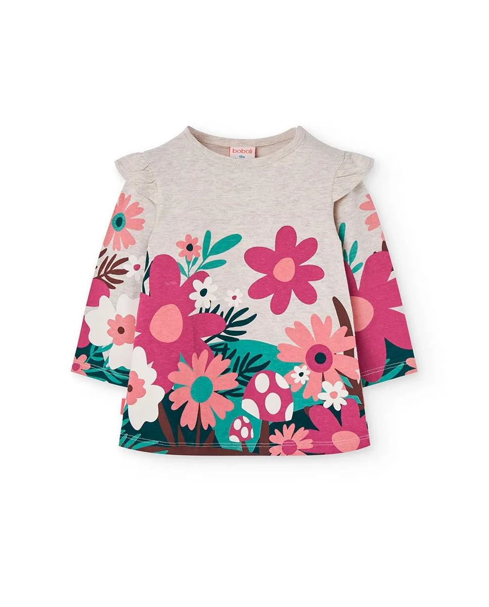 Детское платье с цветочным принтом и круглым вырезом Boboli, бежевый/розовый
Детское платье с цветочным принтом и круглым вырезом Boboli, бежевый/розовый