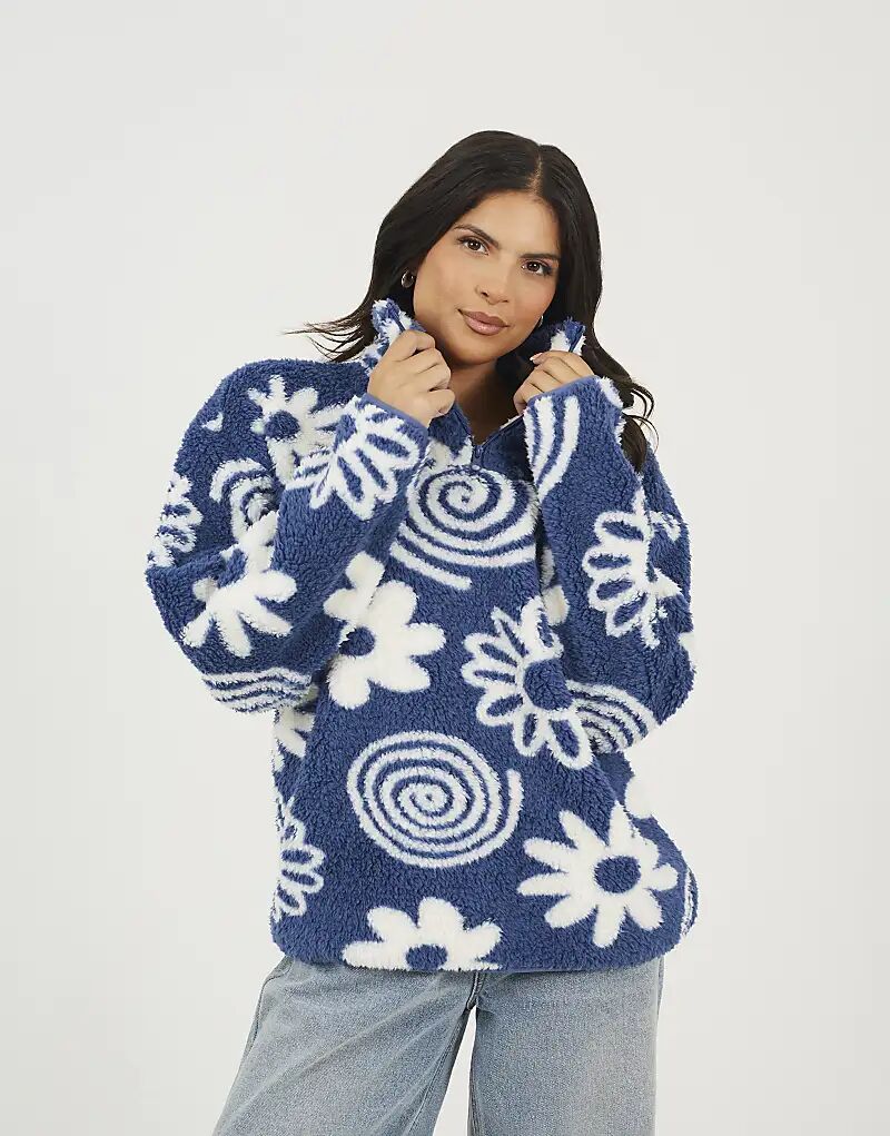 Толстовка Brave Soul Quarter с цветочным принтом на молнии из шерпы синего цвета
Толстовка Brave Soul Quarter с цветочным принтом на молнии из шерпы синего цвета