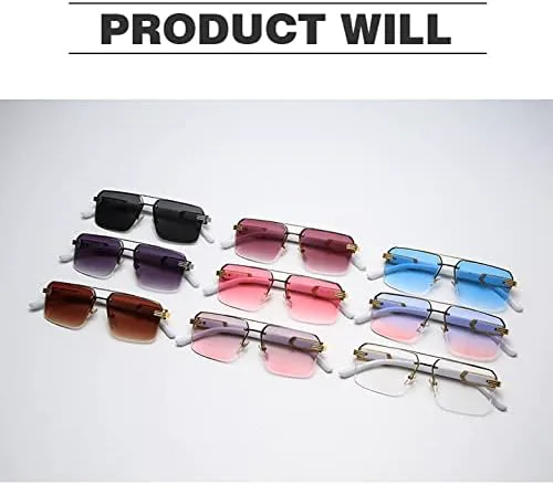 Винтажные солнцезащитные очки без оправы для мужчин и женщин, солнцезащитные очки с градиентным переходом, защита от УФ-излучения UV400 MTZJH, C2 Gold White
Винтажные солнцезащитные очки без оправы для мужчин и женщин, солнцезащитные очки с градиентным переходом, защита от УФ-излучения UV400 MTZJH, C2 Gold White