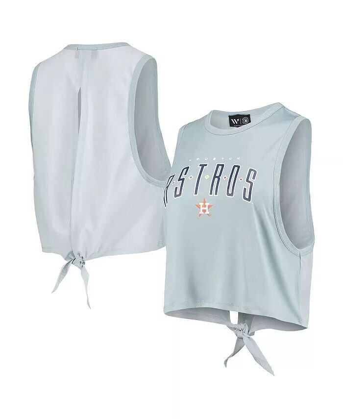 Женская голубая майка с открытой спиной и завязками Houston Astros The Wild Collective
Женская голубая майка с открытой спиной и завязками Houston Astros The Wild Collective