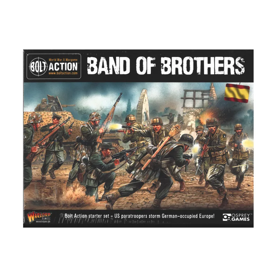 Стартовый набор Band of Brothers, посвященный Второй мировой войне (издание на испанском языке), Bolt Action - US Airborne (28mm)
Стартовый набор Band of Brothers, посвященный Второй мировой войне (издание на испанском языке), Bolt Action - US Airborne (28mm)