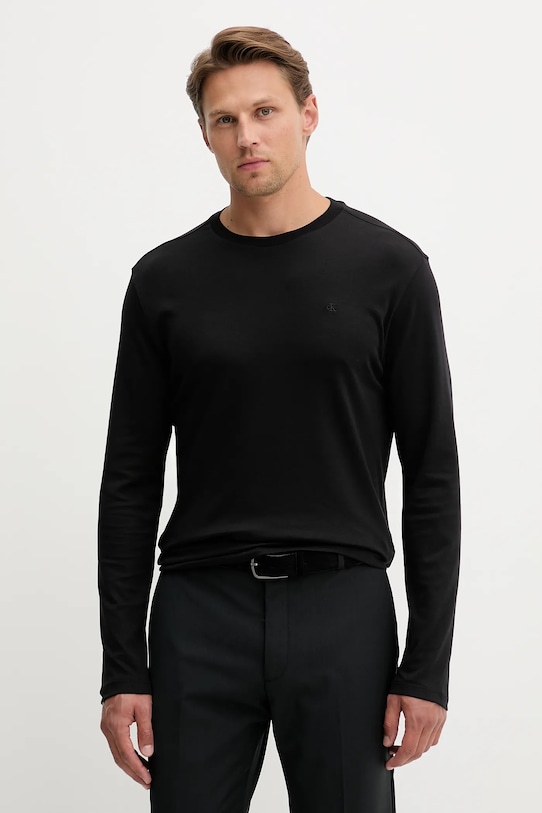 Хлопковый лонгслив Calvin Klein, черный
Хлопковый лонгслив Calvin Klein, черный