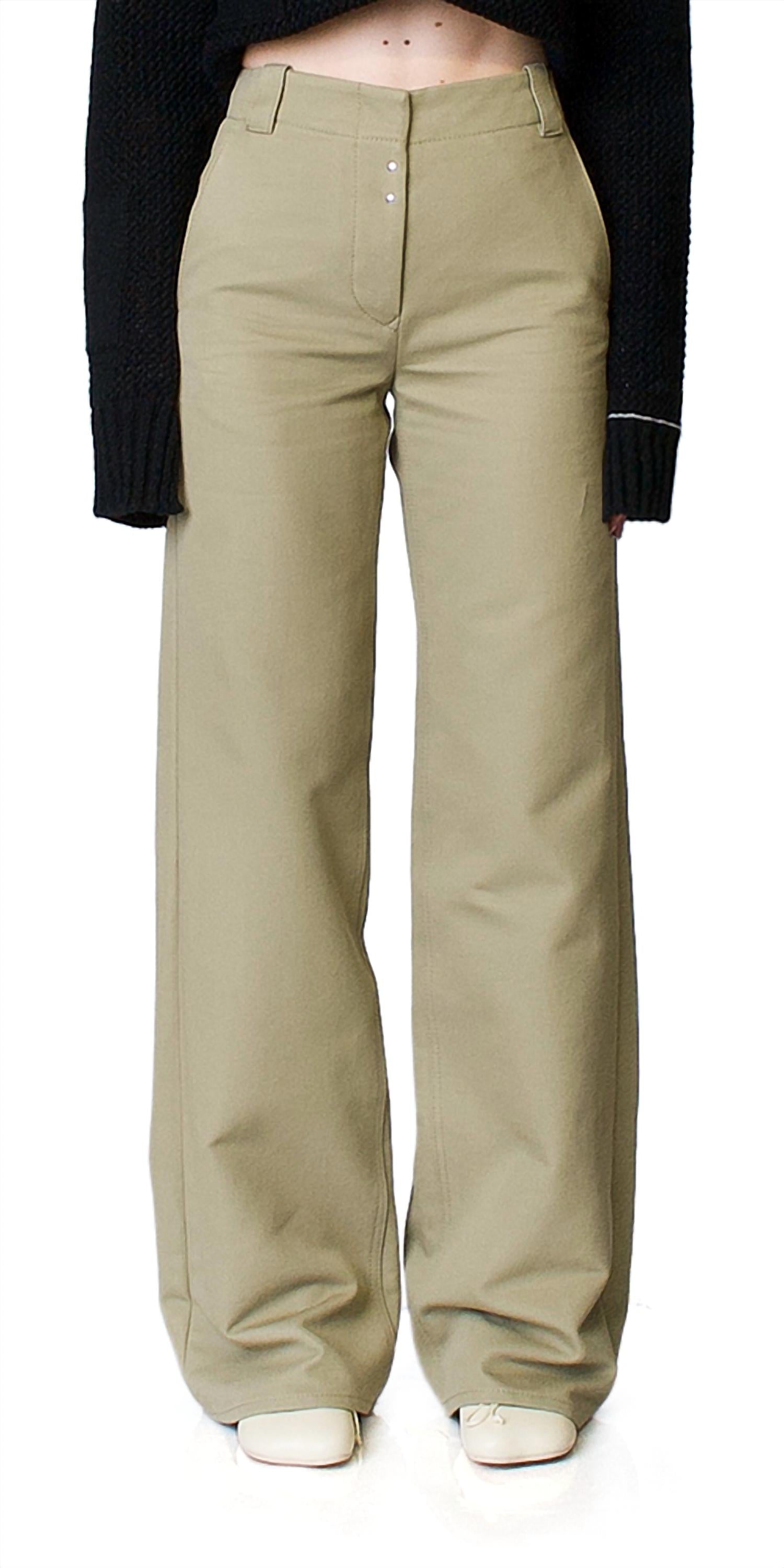 Широкие брюки цвета хаки в оттенке камень Maison Margiela
Широкие брюки цвета хаки в оттенке камень Maison Margiela