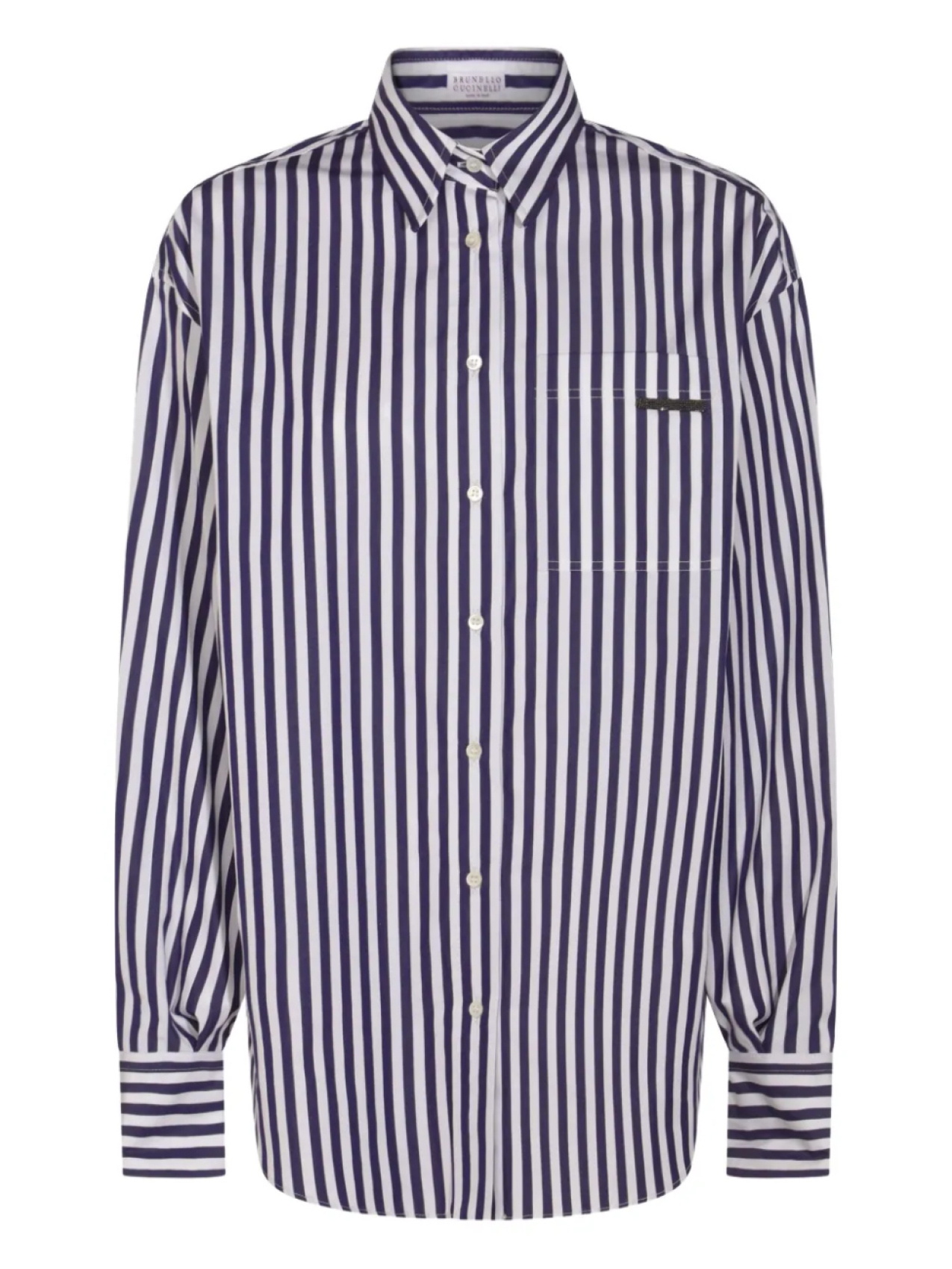 Рубашка из хлопка Brunello Cucinelli, белый 
Рубашка из хлопка Brunello Cucinelli, белый