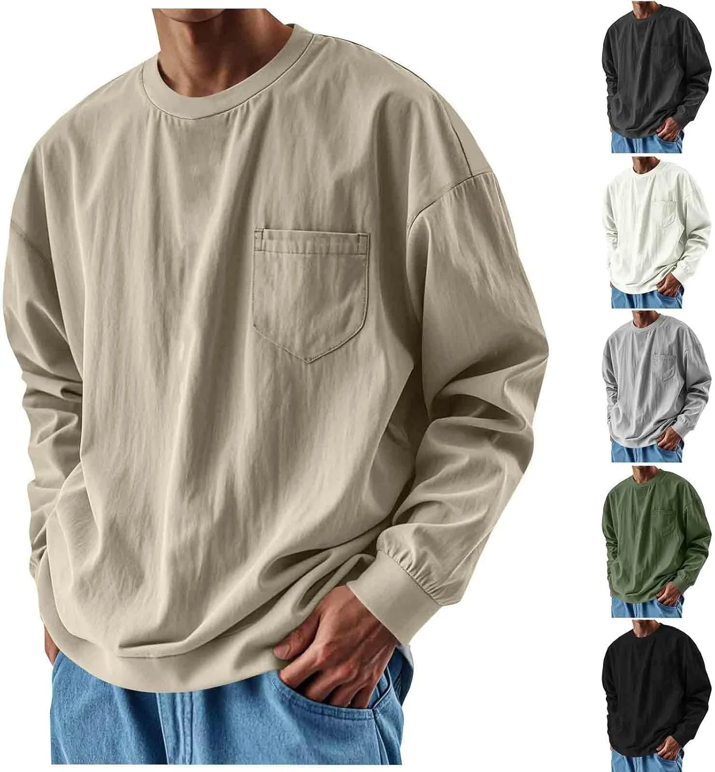 Мужская футболка Oversized с длинным рукавом и карманами
Мужская футболка Oversized с длинным рукавом и карманами