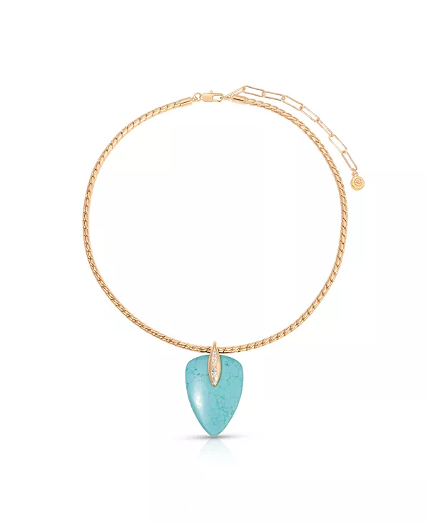 Ожерелье-Чокер с подвеской в виде солнцестояния из бирюзы Ettika, gold
Ожерелье-Чокер с подвеской в виде солнцестояния из бирюзы Ettika, gold