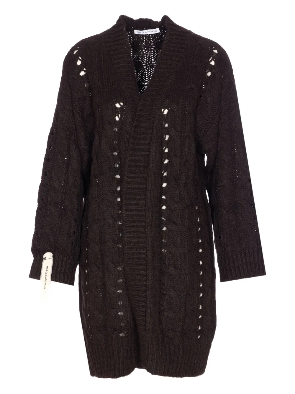 Кардиган с открытой вязкой и кабельным узором MAR DE MARGARITAS, черный
Кардиган с открытой вязкой и кабельным узором MAR DE MARGARITAS, черный