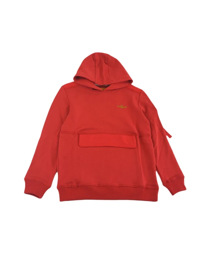 Толстовка с нашивкой и вышивкой Aeronautica Militare, красный 
Толстовка с нашивкой и вышивкой Aeronautica Militare, красный