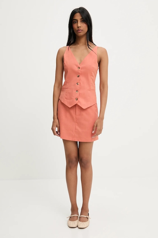 Жилет и юбка-брюки с льном Answear.Lab, оранжевый
Жилет и юбка-брюки с льном Answear.Lab, оранжевый