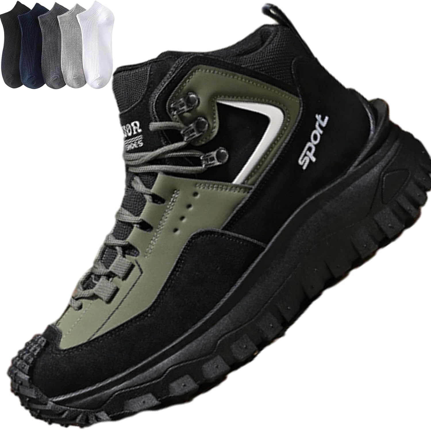 Походные ботинки, ботинки, зимние ботинки для мужчин, водонепроницаемые, с противоскользящей подошвой, поддержкой свода стопы и широким носком, кроссовки для ежедневных прогулок и активного отдыха на улице Generic, зеленый
Походные ботинки, ботинки, зимние ботинки для мужчин, водонепроницаемые, с противоскользящей подошвой, поддержкой свода стопы и широким носком, кроссовки для ежедневных прогулок и активного отдыха на улице Generic, зеленый