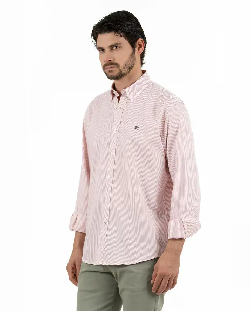 Мужская хлопковая рубашка классического кроя в полоску Makarthy, цвет Rosa claro
Мужская хлопковая рубашка классического кроя в полоску Makarthy, цвет Rosa claro