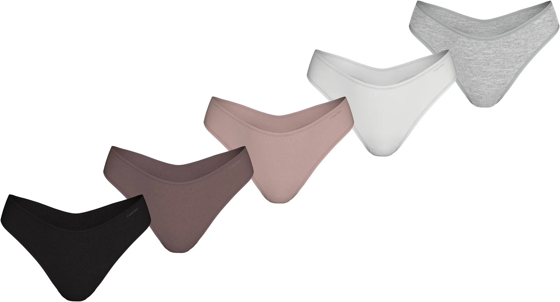 Трусики Calvin Klein Underwear "THONG 5PK" (5 шт. в упаковке), с надписью-логотипом, цвет Blk/Vintge Pink/Subdd/White/Gry Htr 
Трусики Calvin Klein Underwear "THONG 5PK" (5 шт. в упаковке), с надписью-логотипом, цвет Blk/Vintge Pink/Subdd/White/Gry Htr