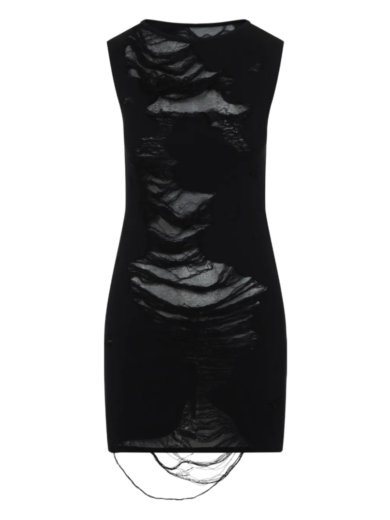 Мини-платье с потертостями MM6 Maison Margiela, черный 
Мини-платье с потертостями MM6 Maison Margiela, черный